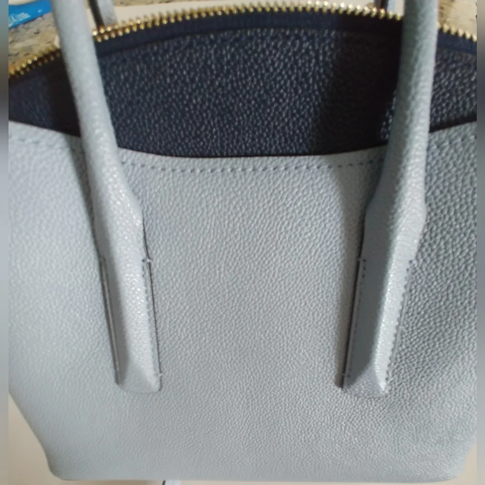 Kate Spade Light Blue Leather Satchel with Heart Tag